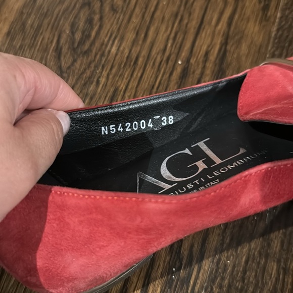 AGL Red Flats Suede Loafers size 7.5 - Picture 7 of 7